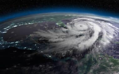 Hurricane from Space at Night