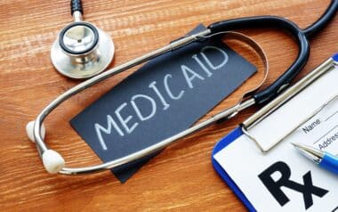 Medicaid is shown on the conceptual business photo