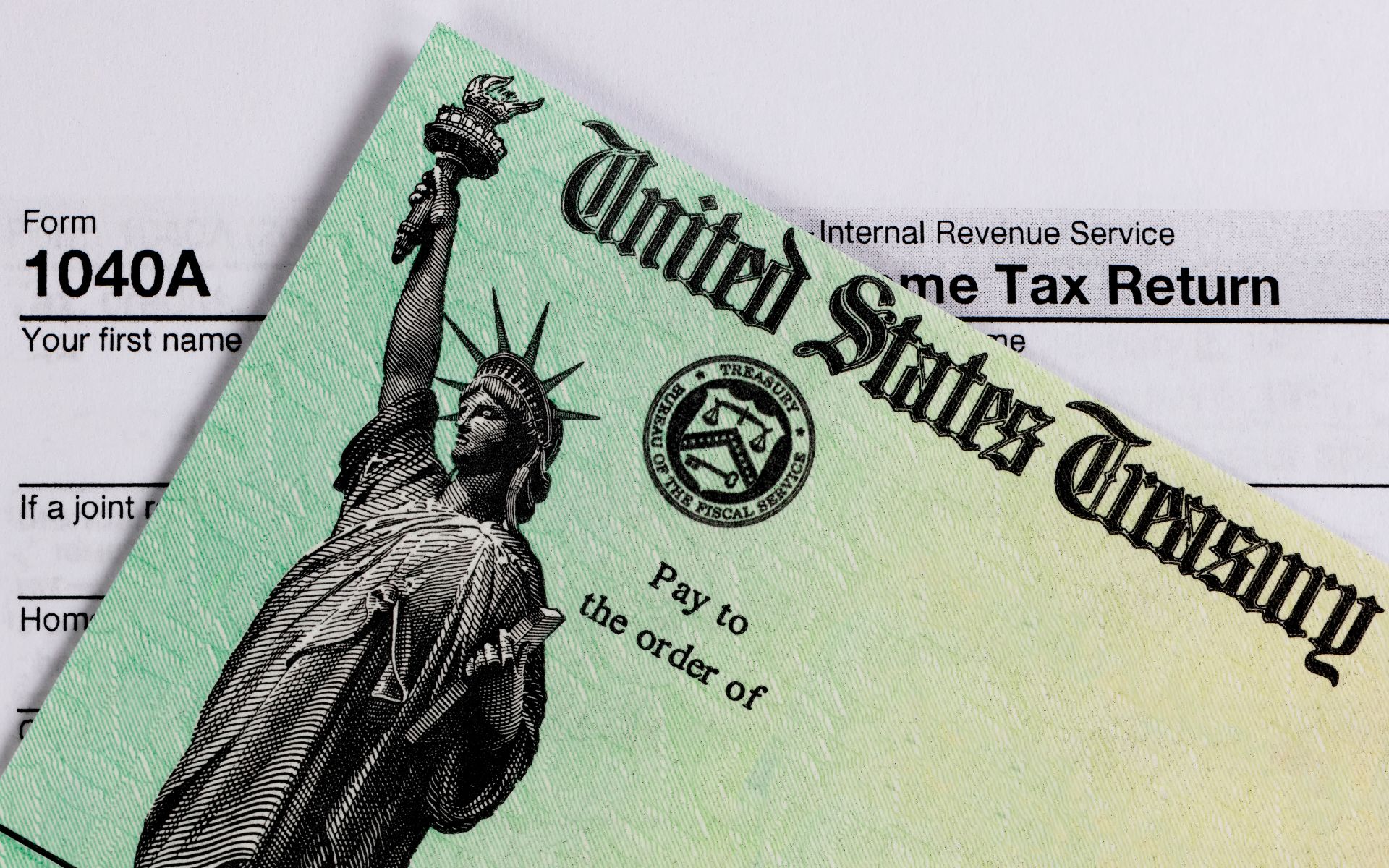United States Treasury Paper with Income Tax Return Form