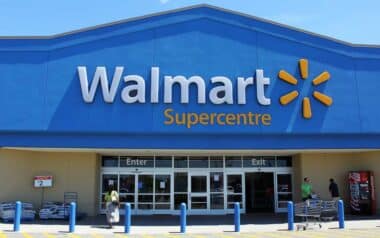 The front of a Walmart Supercentre store