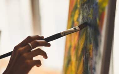 Artist Painting on Canvas