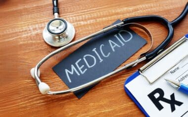 Medicaid is shown on the conceptual business photo