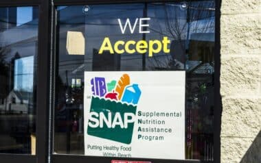 SNAP on a store front. Credit: Shutterstock