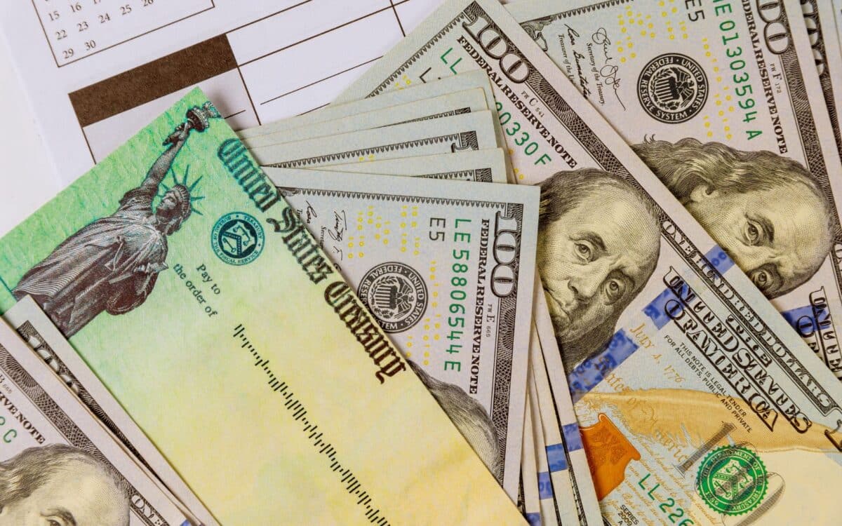 Financial Stimulus US Dollar Banknotes