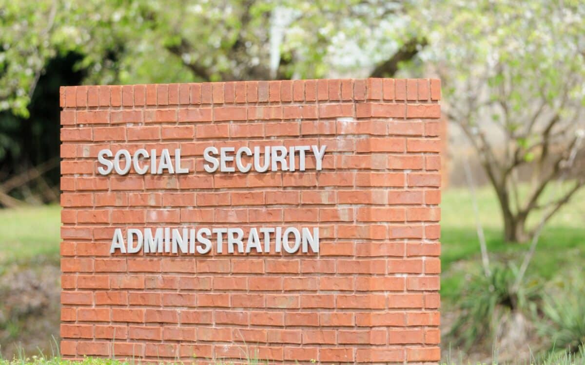 Outdoor sign for social security administration