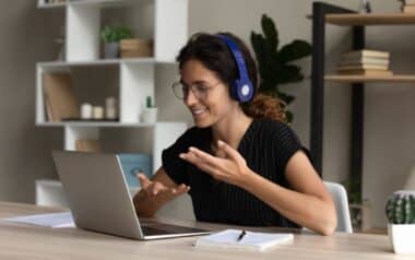 A Woman Working Remotely