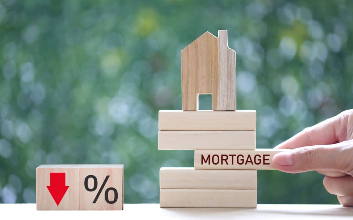 Wooden Block with Word "MORTGAGE"