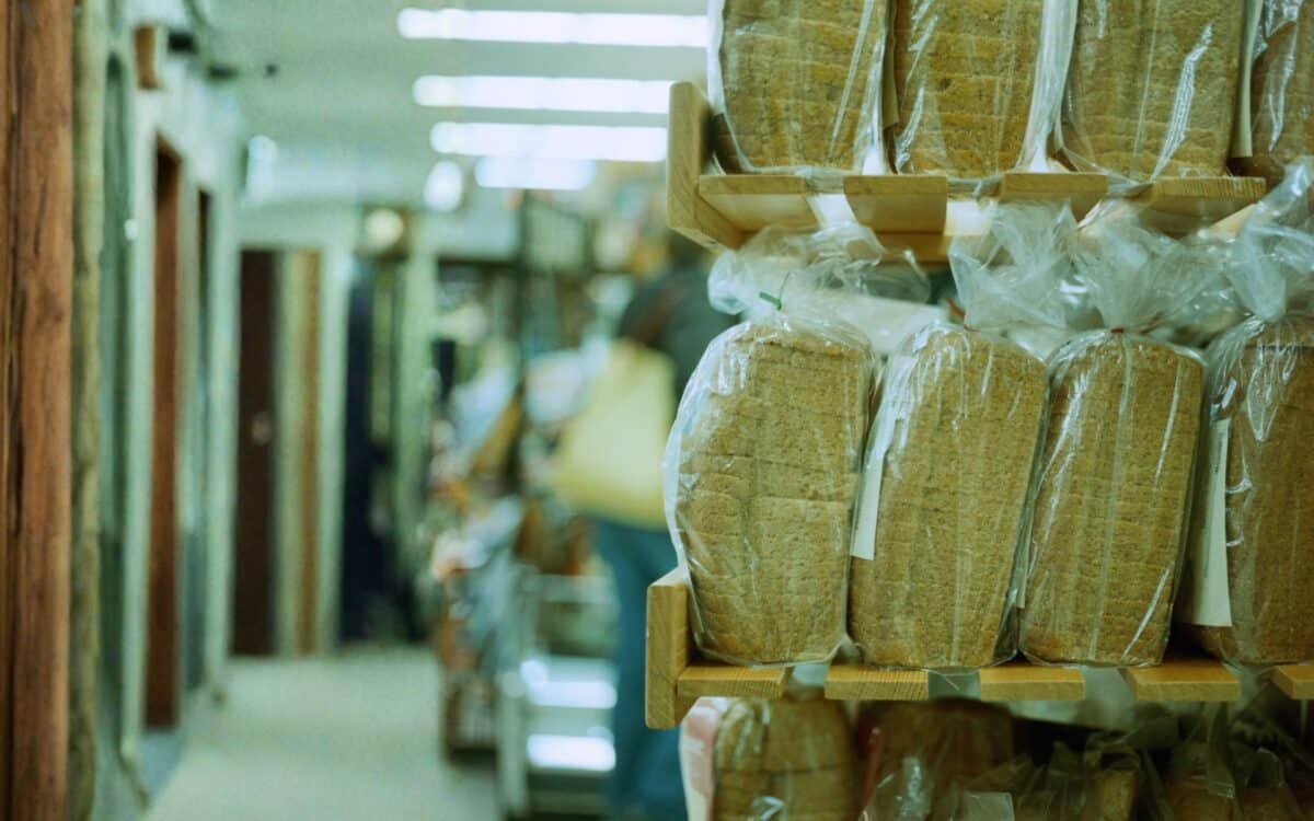 loaves of bread in a supermarket