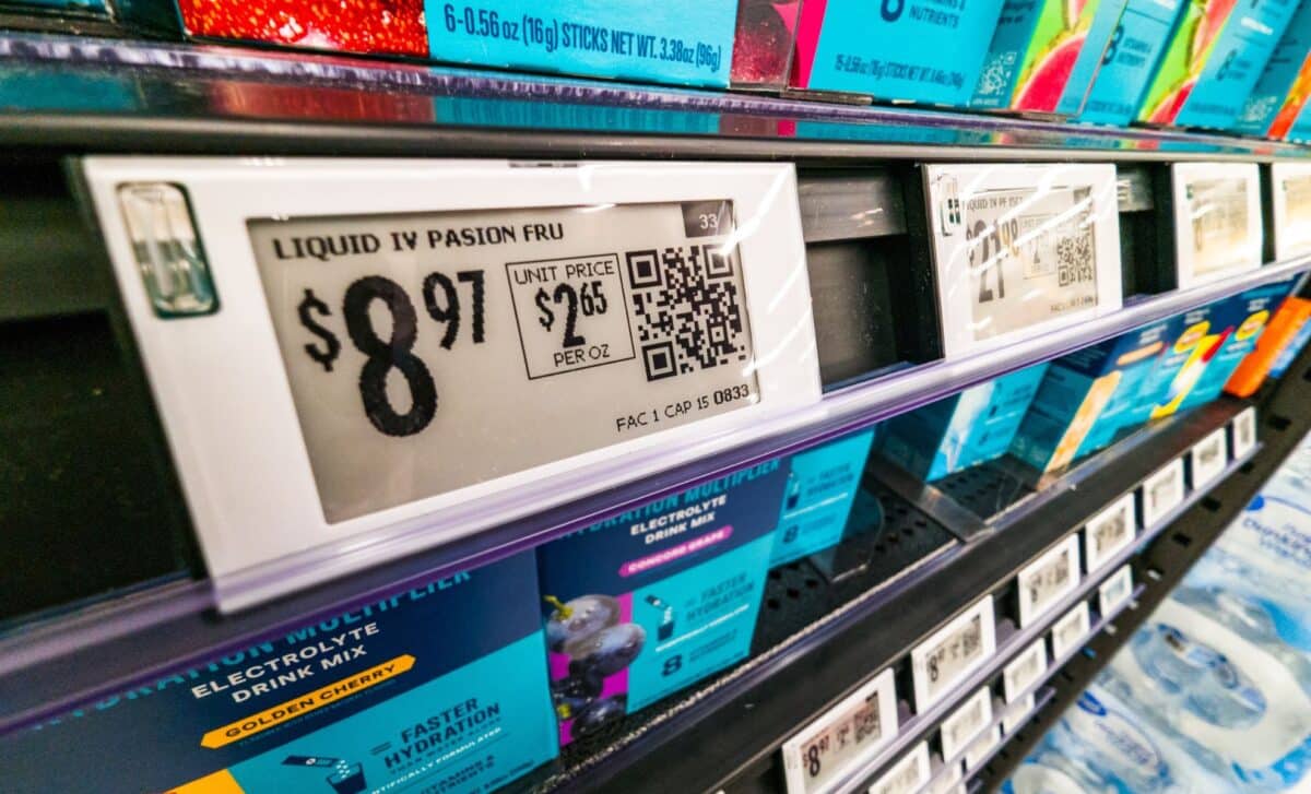 Electronic grocery store shelf labels