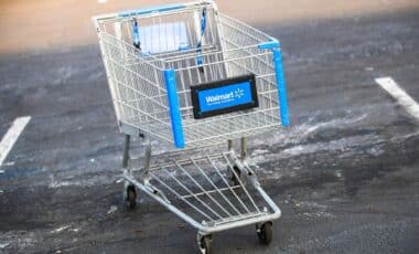 Walmart shopping cart left outside