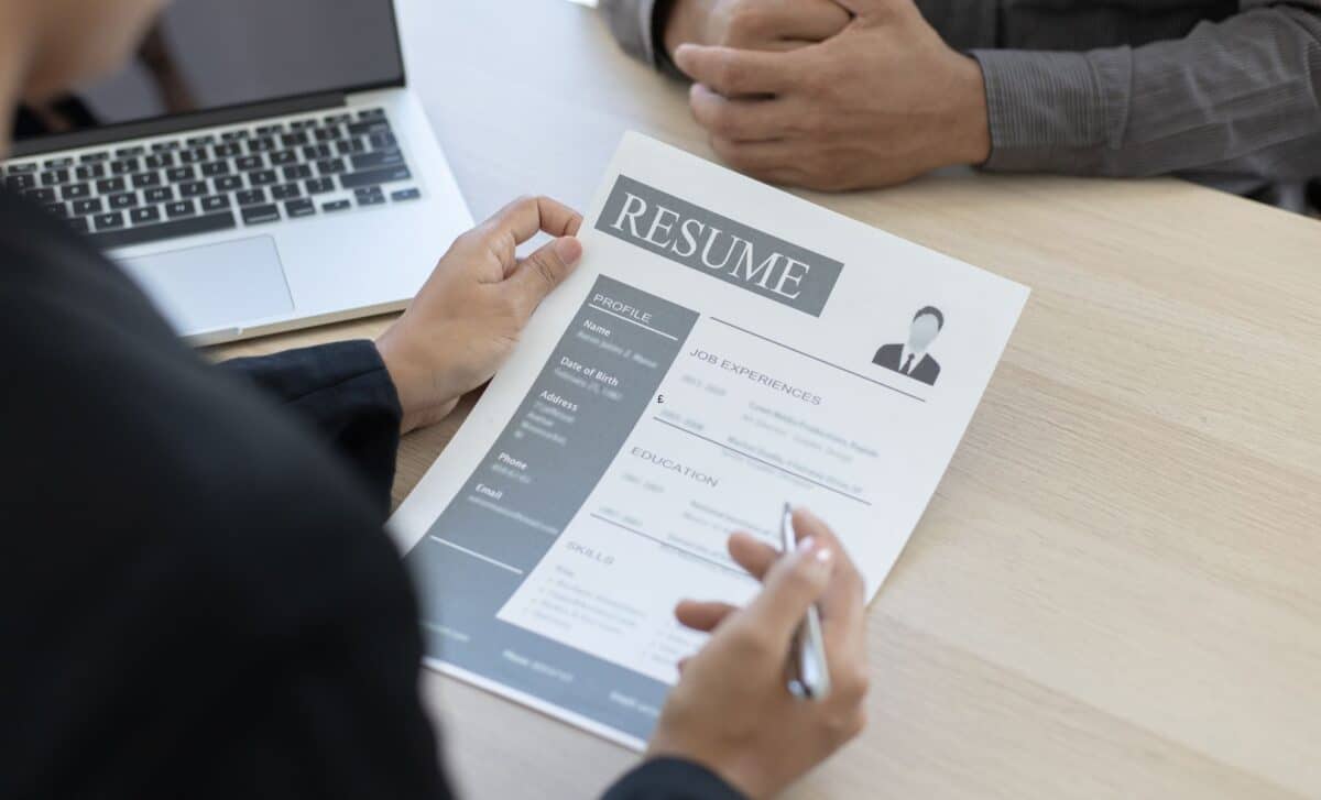 Employer reading resume