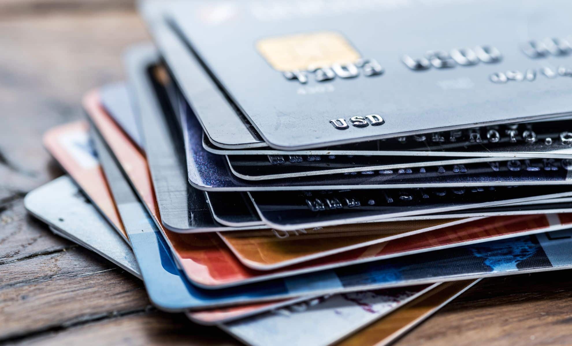 A stack of credit cards.