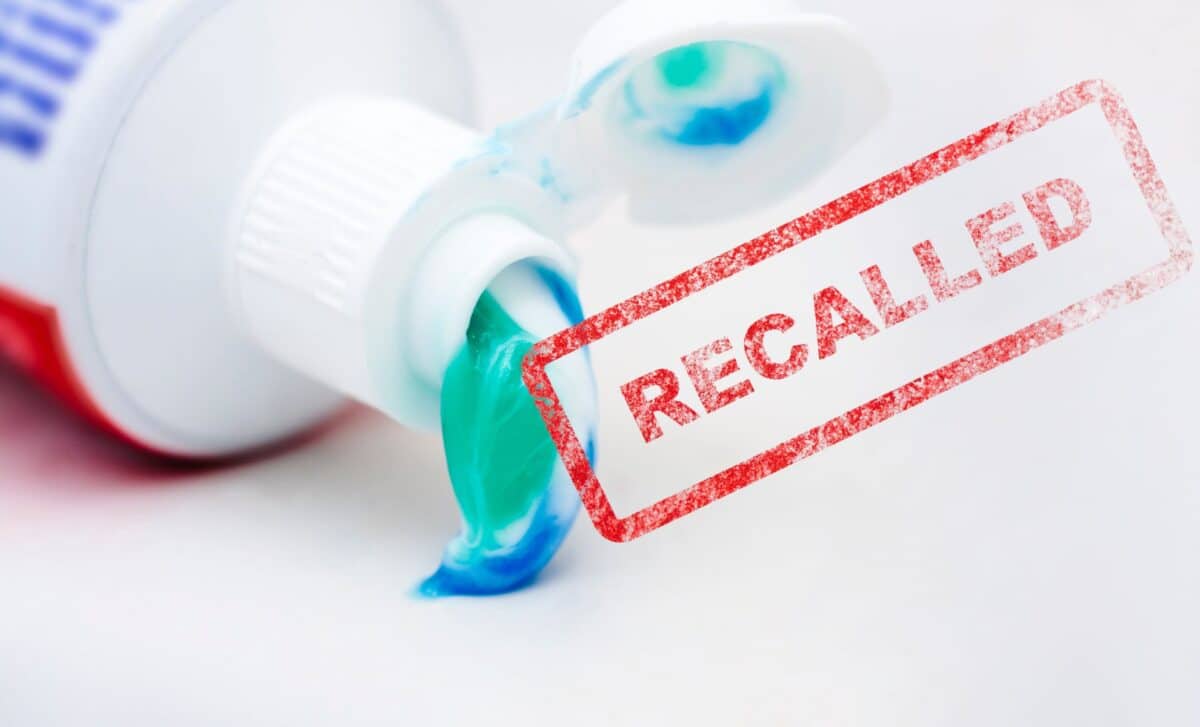 Recalled toothpaste